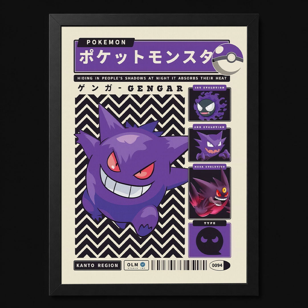 Pokemon - Gengar Static Poster