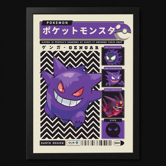 Pokemon - Gengar Static Poster